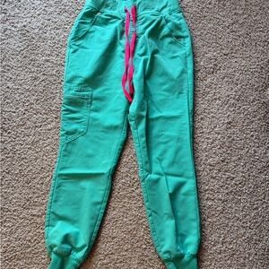 Women’s Figs Surgical Green Zamora Jogger Scrub Pants Sz XS Petite